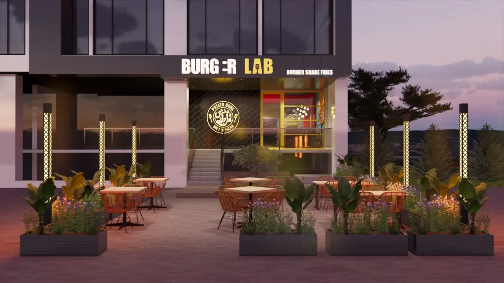 Burger Lab — restaurant interior design by MM Design Studio